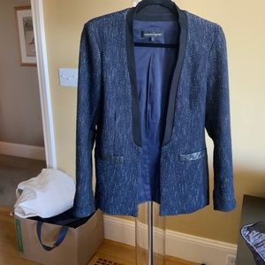 Jacket - casual.  Navy, black, and black leather trim